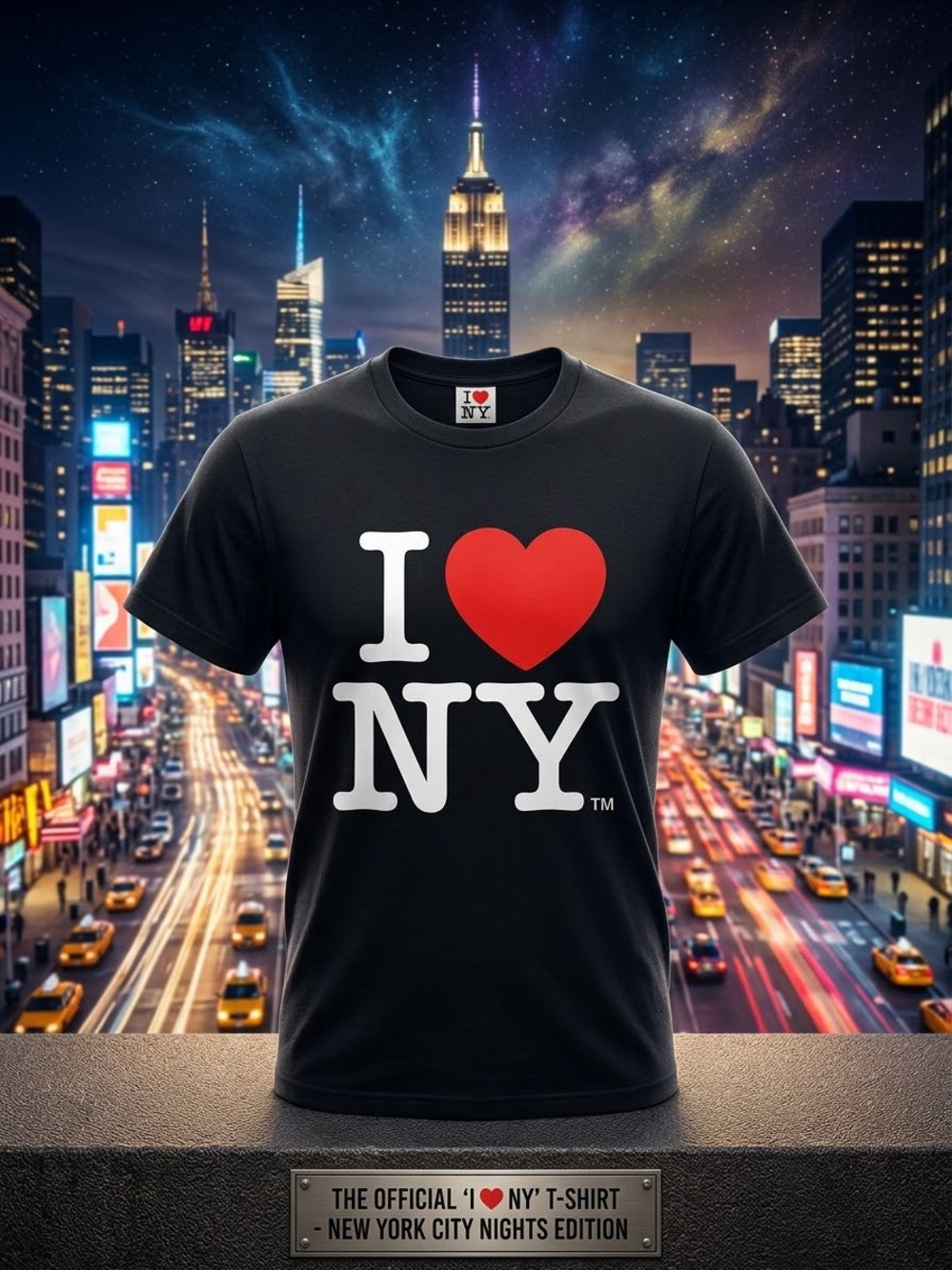 Official I Love NY Black Graphic Tee Shirt Size Small